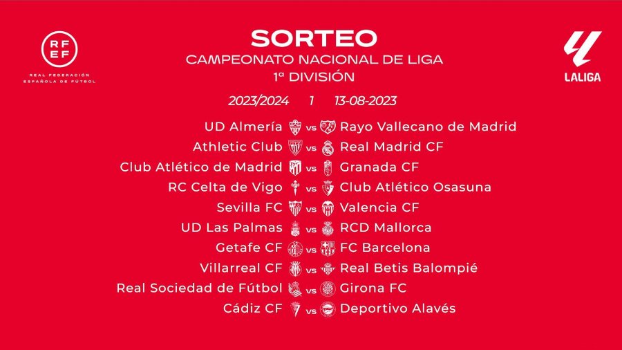 Club Atlético de Madrid 2023-2024 official calendar